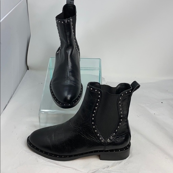Rebecca Minkoff Sz 6 Black Sabeen Studded Boots - Picture 2 of 8